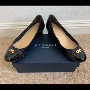 Cole Haan Nike Air Tali Wedge Black Crocodile 9.5